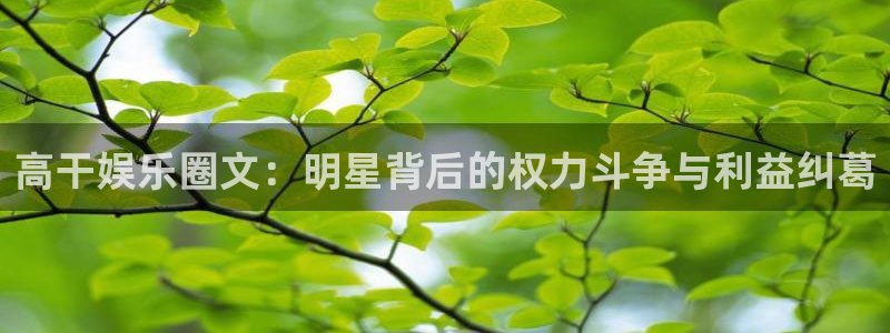 壹号大舞台娱乐app下载安装：高干娱乐圈文：明星背后的权力斗争与利益纠葛